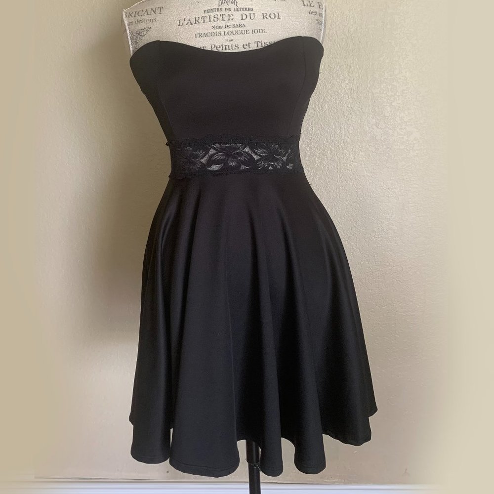 Black Strapless Cocktail Dress